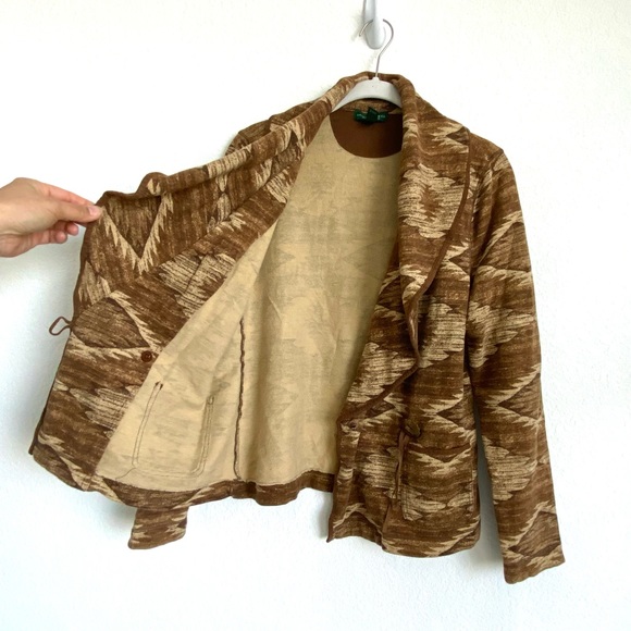 🛑 SOLD 🛑 RALPH LAUREN Women’s Southwestern Aztec Brown Sweater Jacket - Picture 5 of 12